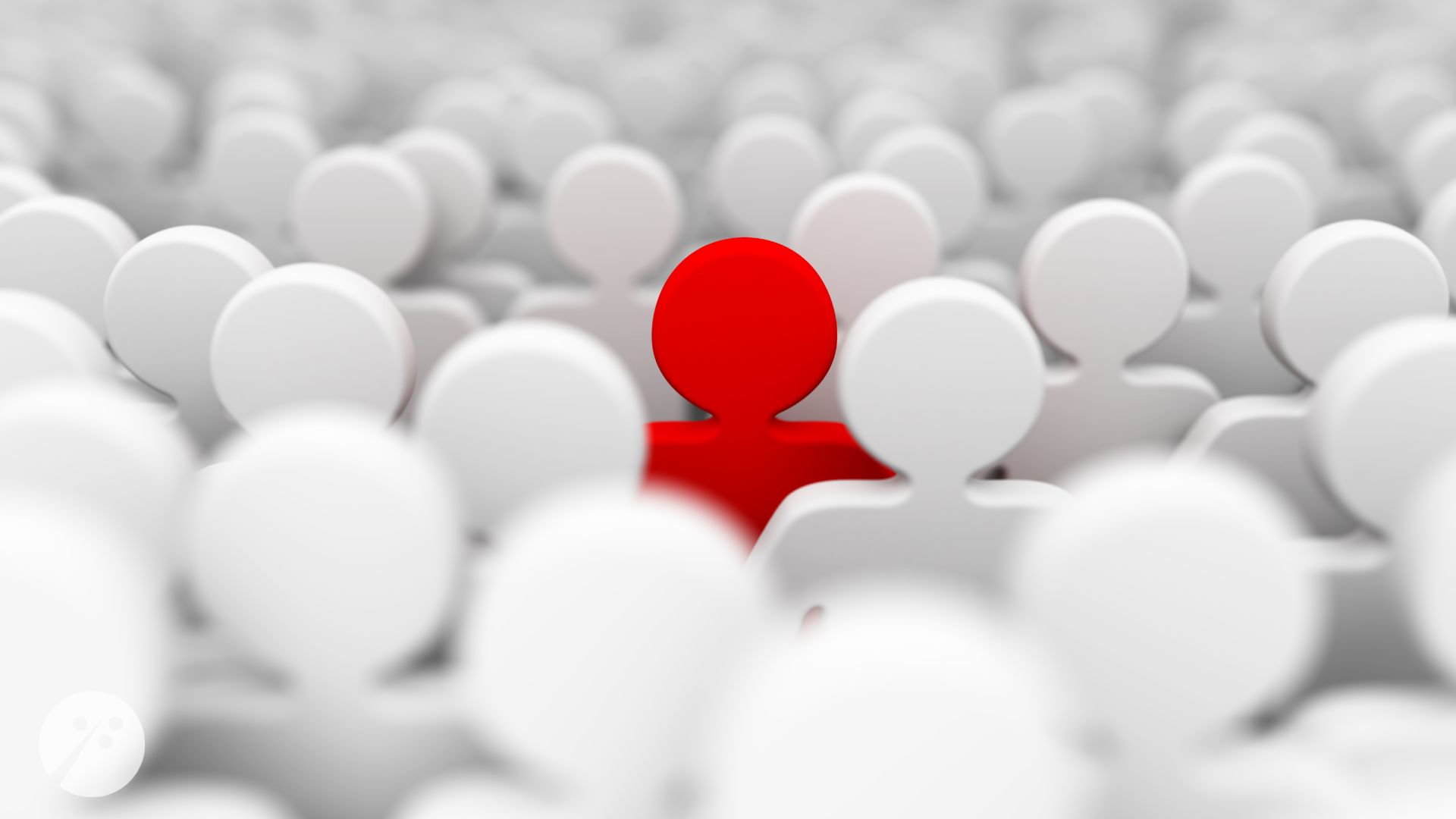 SkyeTeam Connection at Work a graphic of one red human shaped icon amongst a group of pale icons - connection at work